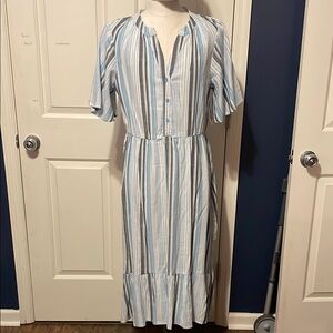 Blue Striped Women's Dress